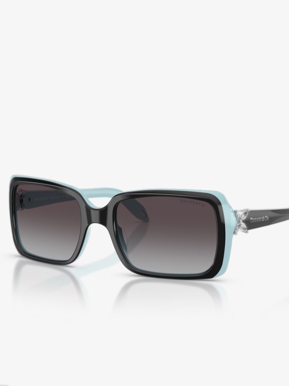 Tiffany & Co. TF4047B Sunglasses in Black with Tiffany Blue accents on the frame